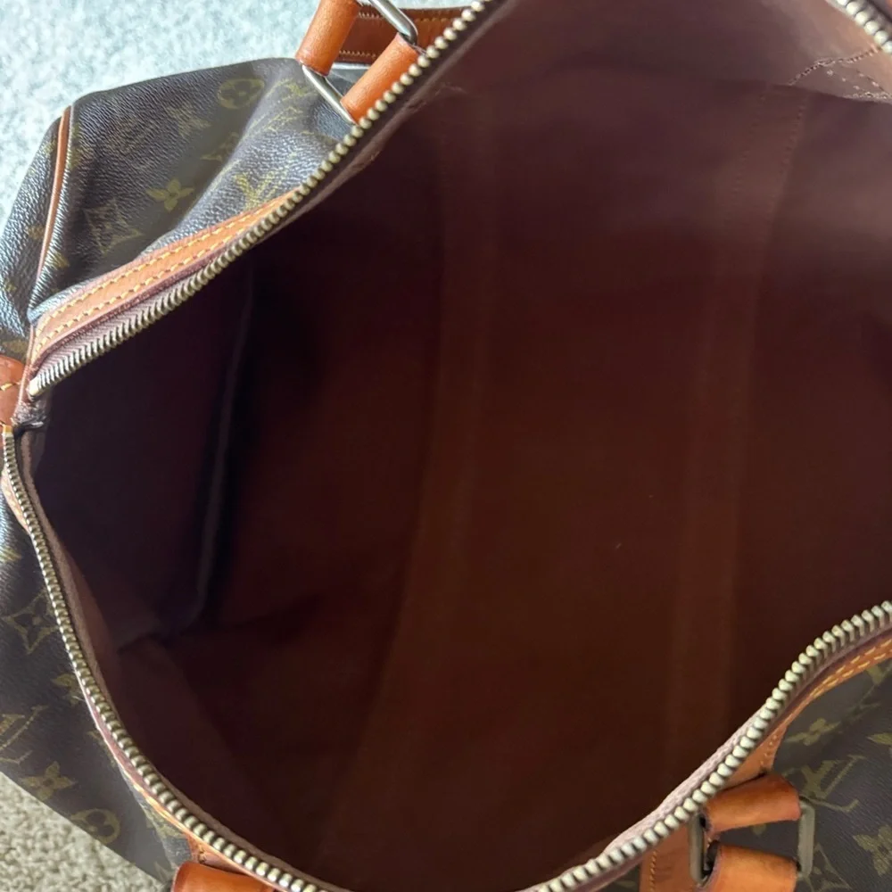 Louis Vuitton Sac Souple Travel Duffle 45 Brown Canvas, Leather Monogram GUC